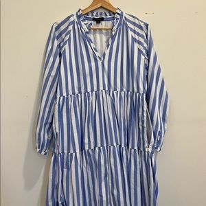 JCrew blue and white stripped dress